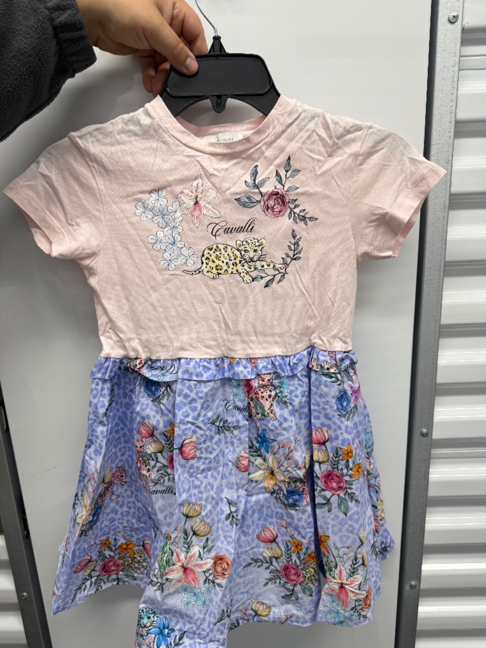 Roberto Cavalli Junior Girls Floral Leopard Dress Size 8A Made in Italy